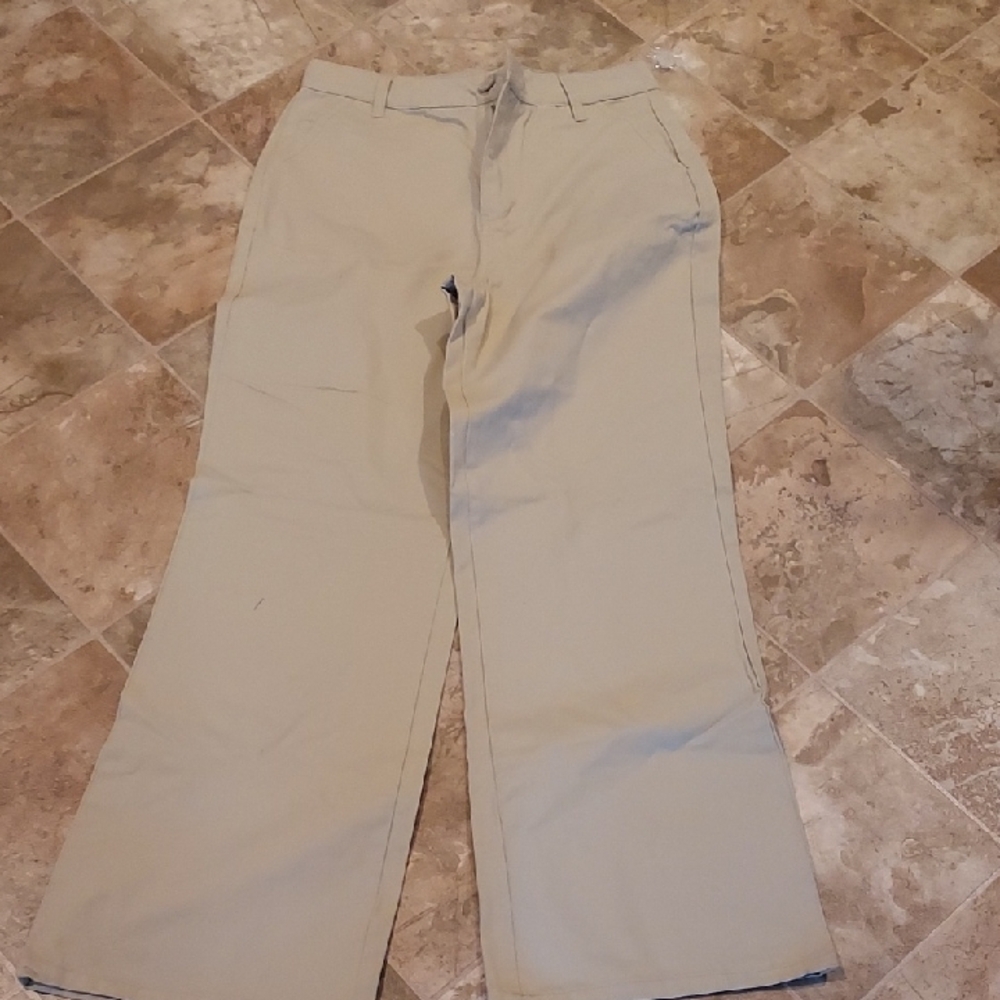 Womens Casual Straight-Leg Pants - Beige